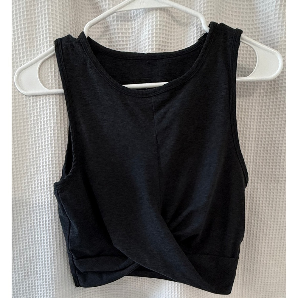 Yogalicious Crop Tank Twist Top Size Small Dark Grey